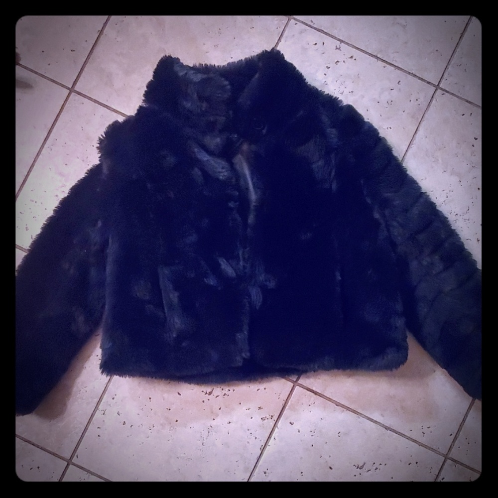 Black fur coat
